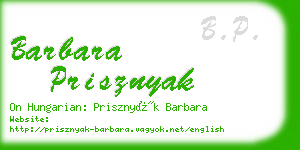 barbara prisznyak business card